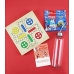 Trendmiya Ahşap 5'Li Oyun Seti & 500Ml Cam Matara & Züber Kidz Meyve Küpü Hediye Seti