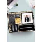 Trendmiya Black Suede Erkek Parfüm & Mat Kupa & Siyah Paspartulu Çerçeve & Antrasit Roller Kalem Hediye Seti