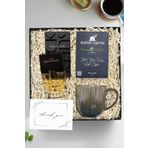 Trendmiya Black Suede Parfüm & Premium Filtre Kahve & Çizgili Porselen Kupa Hediye Seti