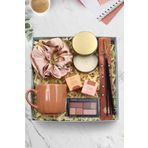 Trendmiya Gold Metal Mum & Teashop 2'Li Bitki Çay & Çubuk Tütsü & Pastel Far Paleti & Toka & Kupa Hediye Seti