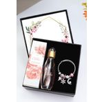 Trendmiya Gümüş Renk Charm Çelik Bileklik & Celebre Parfüm Kadına Hediye Seti