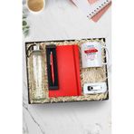 Trendmiya Kırmızı Defter & Kırmızı Tükenmez Kalem & Usb Bellek & Kupa & Cam Matara Hediye Seti