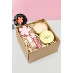 Trendmiya Love Gold Metal Kutulu Mum & Papatya Mandal Toka & Oje-Dudak Dolgunlaştırıcı Gloss Hediye Seti