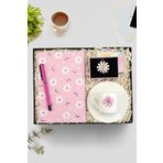 Trendmiya Papatyalı Defter & Mat Roller Kalem & Papatyalı Kahve Fincanı & Renkli Papatya Toka Hediye Seti