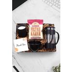Trendmiya Siyah French Press & Siyah Kupa & Colombian Filtre Kahve & Vanilya Kokulu Bardak Mum Hediye Seti