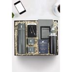 Trendmiya Termos & Filtre Kahve & Su Matarası & Cepli Gri Defter & Usb Kalem Hediye Seti