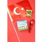 Trendmiya Türk Bayrağı & Mini Haribo Altın Ayıcık & Balon & Çocuk Dikim Kiti 23 Nisan Hediye Seti