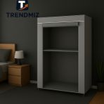 Trendmiz – Hurç Görevli Kumaş Gardırop Toz Geçirmez Fermuarlı Saklama Dolabı - Gri