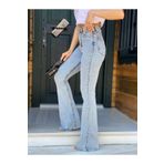 TRENDNATUREL Oskar Likralı Yüksek Açık Kar Mavi Ispanyol Ispanyol Jeans Pantolon-beden Tablomuz Mevcuttur