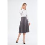 Trendparis Midi Boy Süet Kiloş Etek - Gri - 40