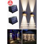 Trendpoint 2adet Solar Çift Taraflı 4ledli Aplik Sarı Işık Duvar Lamba Bahçe Aydınlatma Güneşle Şarj