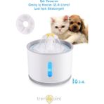 Trendpoint Kedi Köpek Su Çeşmesi Su Pınarı Kabı LED Işık Göstergeli