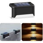 Trendpoint Solar Köşebent LED Güneş Enerjili Şarj Edilen Balkon Merdiven Veranda Bahçe Lamba - Siyah