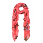 TrendsBlue Premium Gece Baykuş Baskı Moda Eşarp Wrap, Sıcak Pembe, Tek Beden