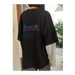 Trendseninle Back Baskılı Siyah Oversize Kadın T-shirt
