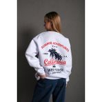 Trendseninle California Oversize Beyaz Kadın Sweatshirt