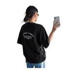 Trendseninle Capable Baskılı Siyah Oversize Kadın T-shirt
