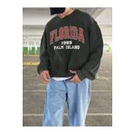 Trendseninle Erkek Füme Florida Palm Island Baskılı Oversize Bisiklet Yaka New Sweatshirt S Tw-Plmislnnd