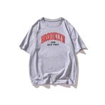 Trendseninle Erkek Gri Tişört Oversize Brooklyn T-shirt