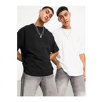 TrendSeninle Erkek Siyah-beyaz 2'li Oversize T-shirt Siyah-Beyaz S