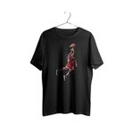 Trendseninle Fly Baskılı Siyah Oversize Erkek T-shirt