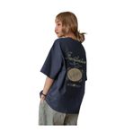 Trendseninle Fructification Baskılı Lacivert Oversize Kadın T-shirt