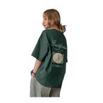Trendseninle Fructification Baskılı Nefti Yeşil Oversize Kadın T-shirt