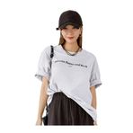 Trendseninle Funny And Rich Baskılı Beyaz Oversize Kadın T-shirt