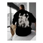 Trendseninle Horror Ghost Baskılı Siyah Oversize Erkek T-shirt