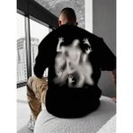 Trendseninle Horror Ghost Baskılı Siyah Oversize Erkek T-shirt