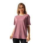 Trendseninle İnterlok Gül Kurusu Penye Oversize Kadın T-shirt