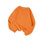 TrendSeninle Kadın 3 Iplik Düz Bisiklet Yaka Sweatshirt, M, TURUNCU