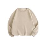 TrendSeninle Kadın Bej Düz Bisiklet Yaka Sweatshirt Bej M