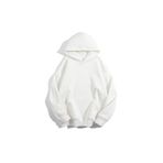 TrendSeninle Kadın Beyaz Düz Oversize Kapüşonlu Sweatshirt Hodie Beyaz M