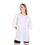 TrendSeninle Kadın Beyaz Oversize T-shirt Beyaz L
