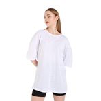 TrendSeninle Kadın Beyaz Oversize T-shirt Beyaz S