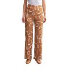 Trendseninle Kadın Camel Desenli Boru Paça Pantolon, L