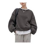 Trendseninle Kadın Füme Dikiş Detaylı Bisiklet Yaka Sweatshirt, M
