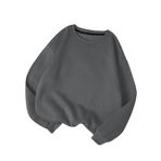 TrendSeninle Kadın Füme Düz Bisiklet Yaka Sweatshirt