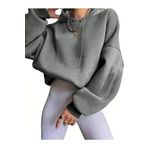 TrendSeninle Kadın Füme Kapüşonlu Cepsiz Sweatshirt Hoodie Füme M