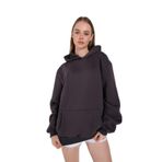 TrendSeninle Kadın Füme Oversize Kapüşonlu Sweatshirt 000 Füme L