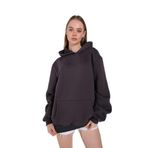 TrendSeninle Kadın Füme Oversize Kapüşonlu Sweatshirt 000 Füme XL