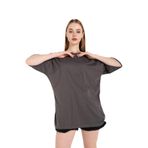 TrendSeninle Kadın Füme Oversize T-shirt -Füme S