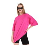 TrendSeninle Kadın Fuşya Oversize T-shirt Fuşya L