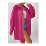 TrendSeninle Kadın Fuşya Oversize Uzun Gömlek FUŞYA Standart