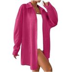 Trendseninle Kadın Fuşya Oversize Uzun Gömlek, Standart