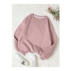 TrendSeninle Kadın Gül Kurusu Düz Bisiklet Yaka Sweatshirt Mercan L