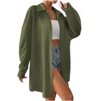 Trendseninle Kadın Haki Oversize Uzun Gömlek, Standart