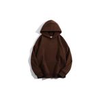 TrendSeninle Kadın Kahverengi Düz Oversize Kapüşonlu Sweatshirt Hodie Kahve S