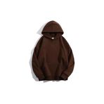 TrendSeninle Kadın Kahverengi Düz Oversize Kapüşonlu Sweatshirt Hodie Kahve XL